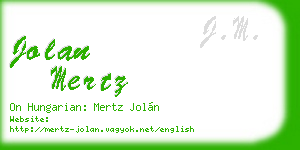 jolan mertz business card