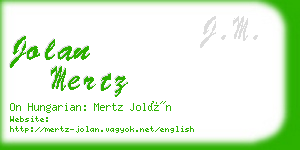 jolan mertz business card